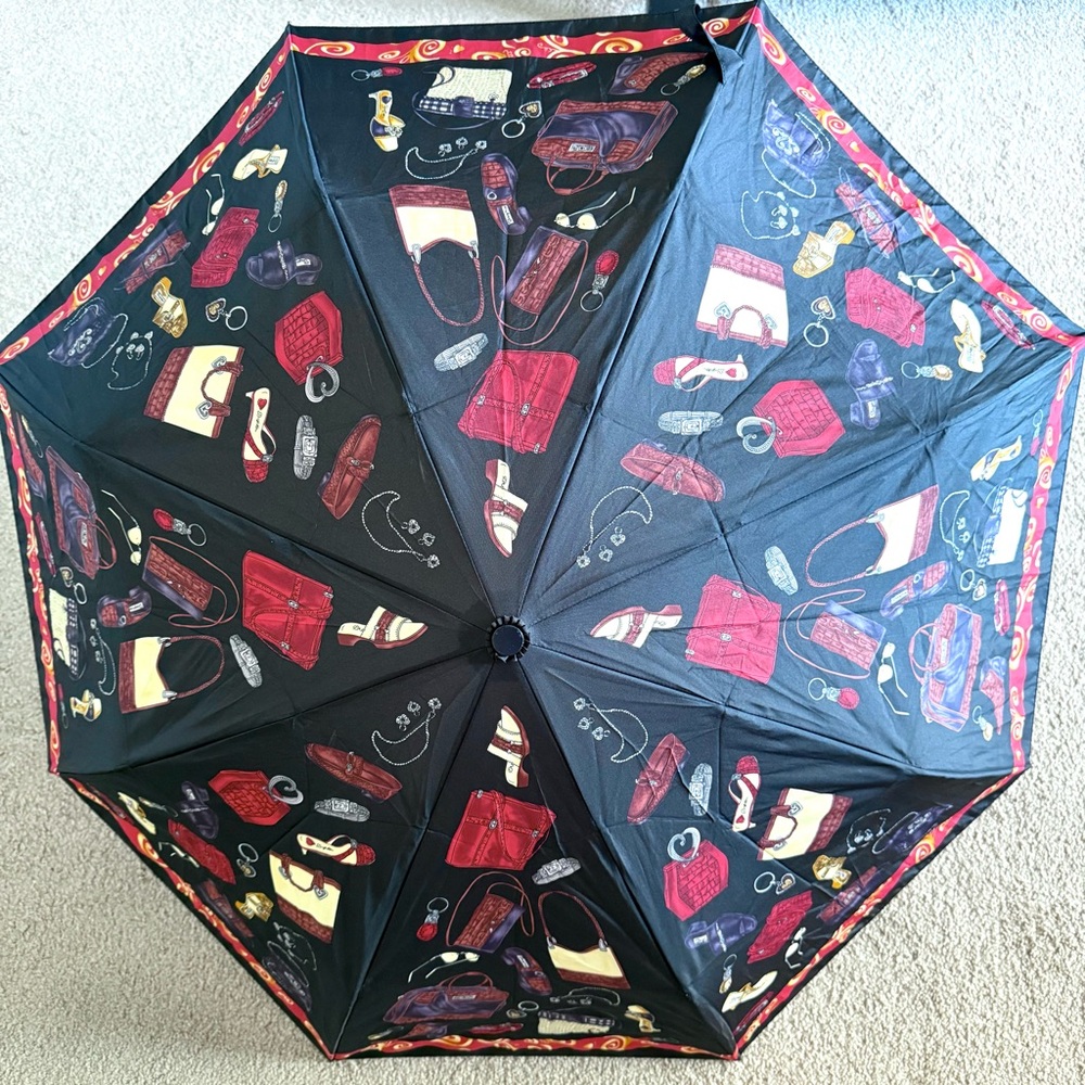 Brighton Black & Red Accessory Pattern Umbrella - Picture 4 of 8